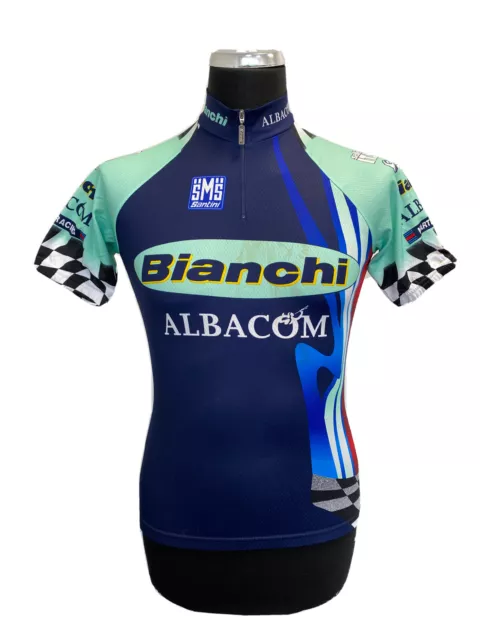 Maglia Bici Ciclismo Shirt Santini Cyclismo Maillot Bianchi Albacom Jhg690