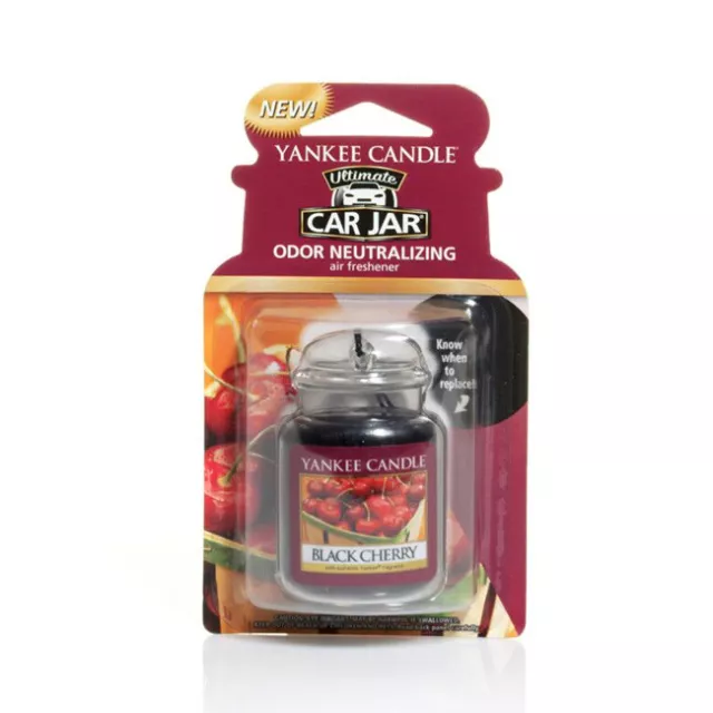Yankee Candle Car Jar Air Freshener Freshner Fragrance Scent - BLACK CHERRY