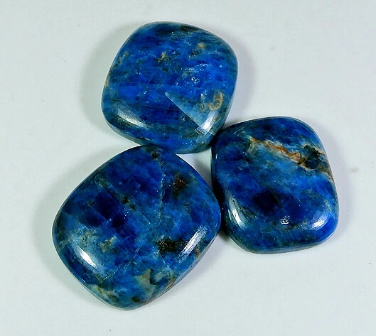 170Cts. Natural Blue Appatite Octagon Cabochon Loose Gemstone 03 Pcs Lot