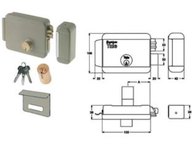 Elettroserratura per cancelli con catenaccio e tetto 6808 - mm.60 sx (y68080602)