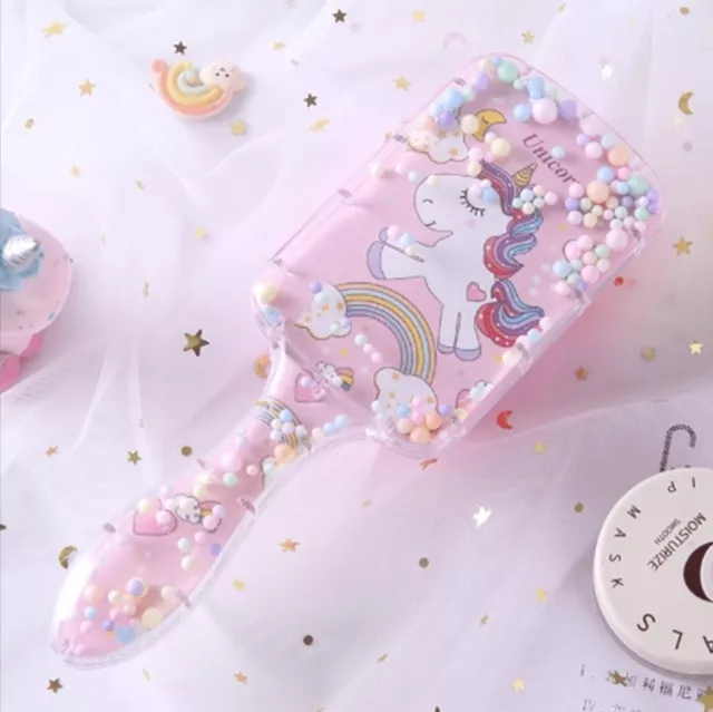 Cute Hair Brush Detangling Air Cushion Comb Kids Girl Cartoon Unicorn Pattern