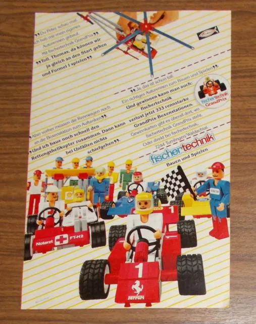 Seltene Werbung FISCHERTECHNIK GRAND-PRIX Formel 1 Auto Ferrari Notarzt #2 1983