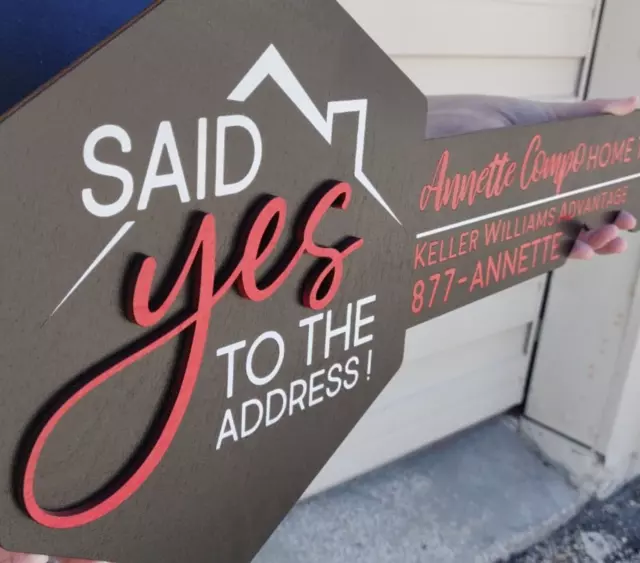 Hex Shaped Key Said Yes to the Address Realtor Custom Sold RealEstate Agent Gift