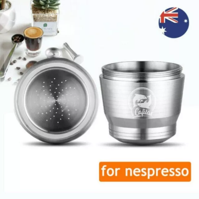 STAINLESS STEEL COFFEE Capsule Cup Reusable/Refillable Pod For Nespresso  Machine $17.59 - PicClick AU