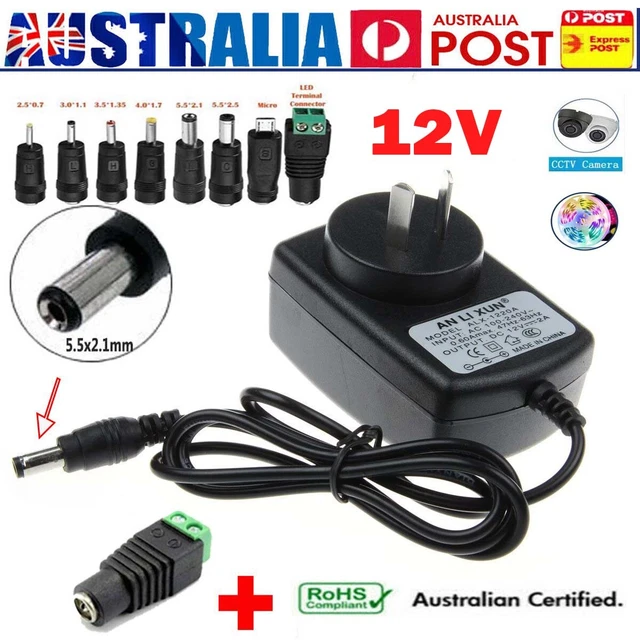 12V Power Supply Adapter AC DC 1A/2A/3A Safety Charger For LED Strip CCTV Camera