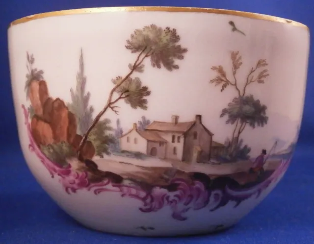 Antigüedad 18thC Ludwigsburg Porcelana Escena Sugar Dish Porzellan Zuckerdose 3