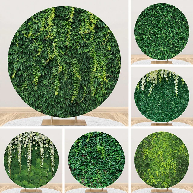 ROUND GRASS WEDDING Backdrop Cover Circle Birthday Party Photo