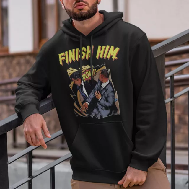 FINISH HIM Funny Will Smith Smack Parody Hoodie Chris Rock Slap Joke Meme Hoody