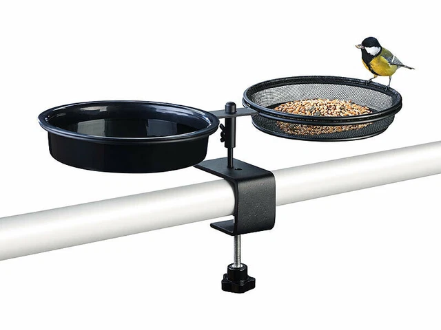 Abreuvoir et mangeoire à oiseaux avec support à pince - Royal Gardineer