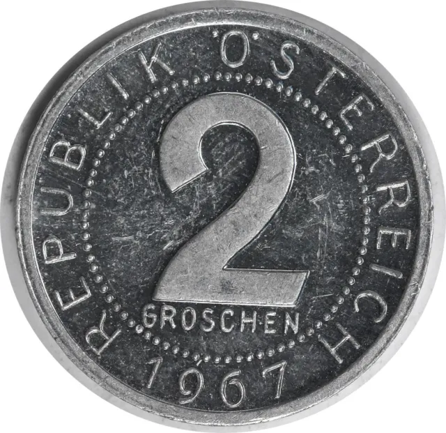1967 Austria 2 Groschen Proof KM2876 (Only 13000 minted) #912