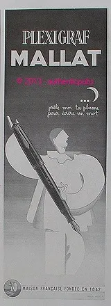 Publicite Originale De 1944 Stylo Plume Mallat Pierrot Prete Plume French Pen Ad