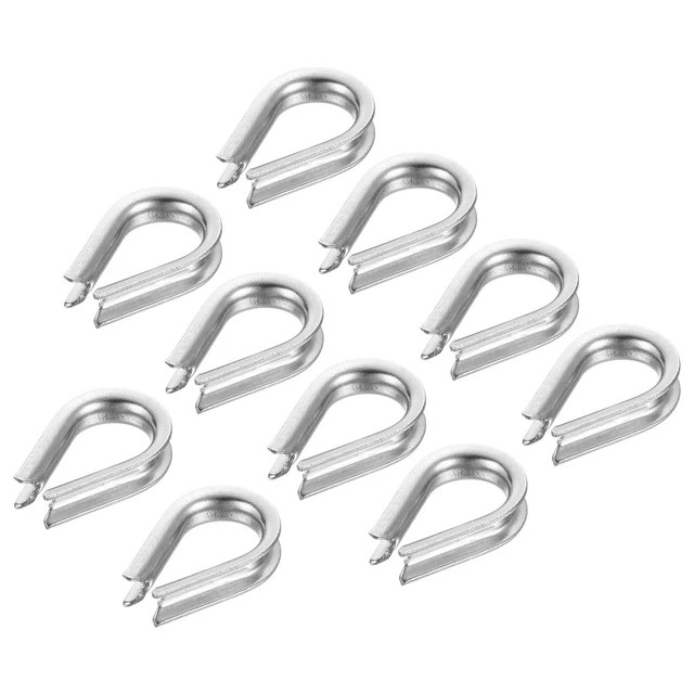 2MM 1/16 INCH Wire Rope Thimble, 10 Pack Cable Thimbles 304 Stainless ...