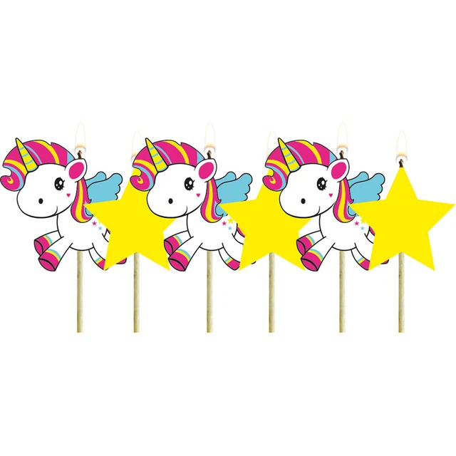 6 Unicornio Velas de Tarta Figurenkerzen Decoración Tortas