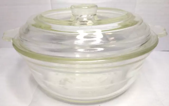 Agee Pyrex [Crown] 1.75-Pint Round Casserole Dish with Lid [D8/267]