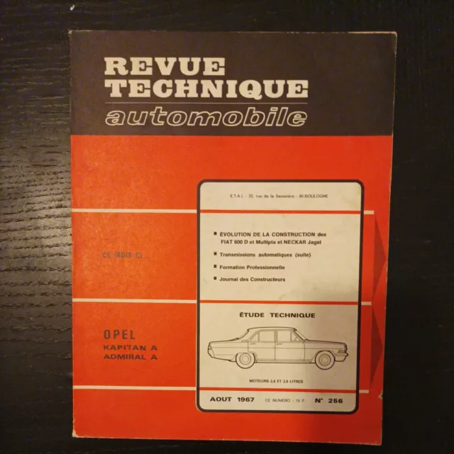 REVUE TECHNIQUE OPEL KAPITAN A ADMIRAL A 2.6 2.8 Rta Opel Admiral Kapitan A