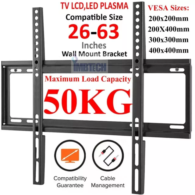 Tv Wall Bracket Mount Slim For 26 30 32 40 42 50 63 Inch Flat 3D Lcd Led Plasma