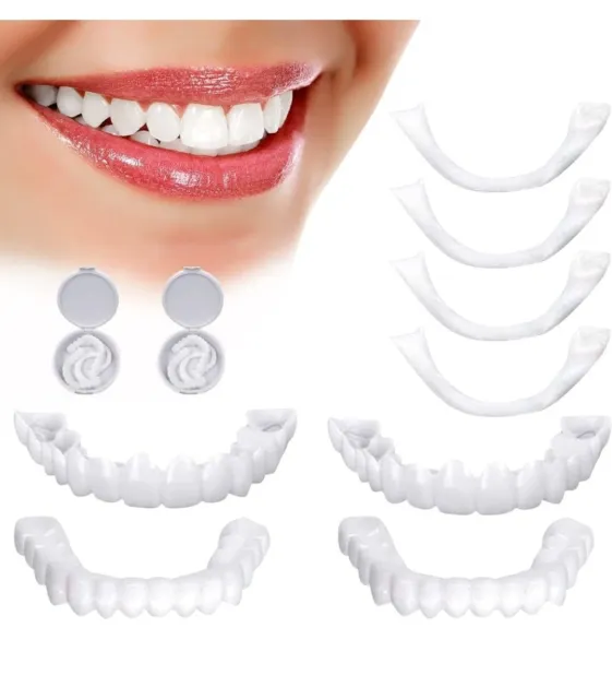 Veneers Kronen 2 Paare Zähne zum Aufstecken Gefälschte Zähne Oben und Unten