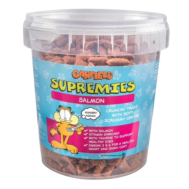GARFIELD TREATS BUNDLE Cat Kitten Salmon Catnip Biscuits Chew Stix
