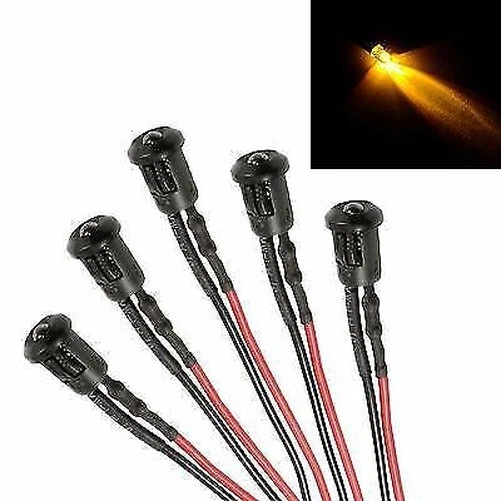 Led Flash Yellow 5 X YELLOW Flashing Prewired 3mm LED + Bezel Holder Light Lamp 12V $30. ...