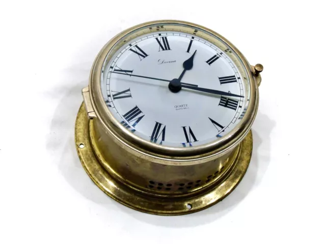 *Devina* Quartz Ship's Bell Glasenuhr Ø18cm Schiffs Yacht Maritim Uhr gebraucht