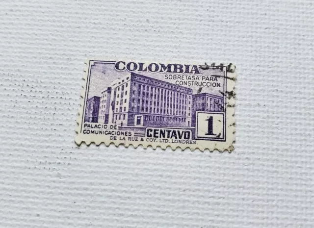 Colombia Sobretasa Para Construccion 1 Centavo Postage Stamp  04/122