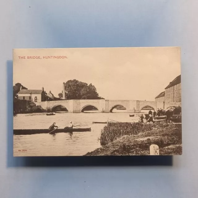 Huntingdon Postcard C1910 The River Bridge & Rowing Boat Station Cambridgeshire
