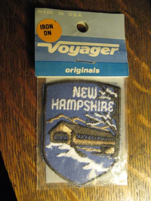 New Hampshire USA Covered Bridge Vintage Voyager Embroidered Sewn Jacket Patch