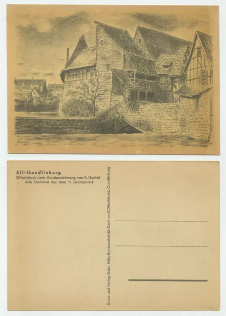 89744 - Alt-Quedlinburg - Alte Gerberei - alte Künstlerkarte