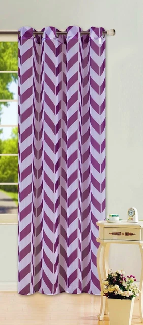 Chevron Striped Grommets Voile Sheer Window Curtain 2Pc Panels 55" X 108" C37
