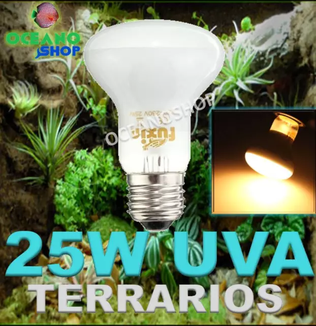 Bombilla 25W Uva Uvb Uv Reptiles Anfibio Terrario Tortuga Lampara E27 Incubadora