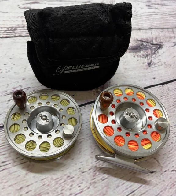 PFLUEGER TRION 2857 Trout Fly Fishing Reel & Spool Lines & Case £75.00 -  PicClick UK