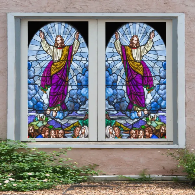 3D Jesus A219 Window Film Print Sticker Cling Stained Glass UV Sinsin