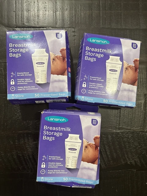 NEW Lansinoh Breastmilk Storage Bags 150 Count 3 x 50 count packages