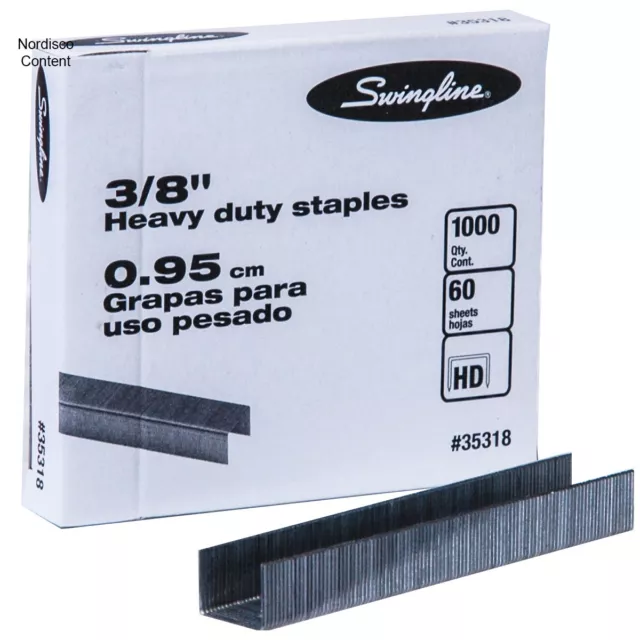 Swingline 35318 3/8" Heavy Duty Staples, Box of 1000