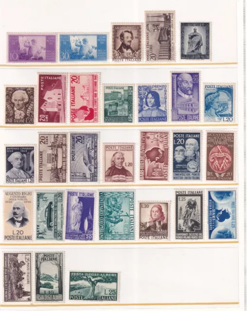 Repubblica 1948/52 - Lotto 27 serie complete valori nuovi Mnh + catalogo Sassone