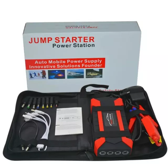 Démarreur Batterie voiture Urgence 89800mah car jump starter Chargeur 4USB EU 2