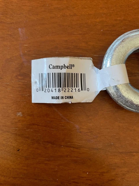 Eye Chain Slip Hook 1/2" Campbell T9101824 1/2" ~Grade 43 ~Zinc Plated WLL 9,200 2