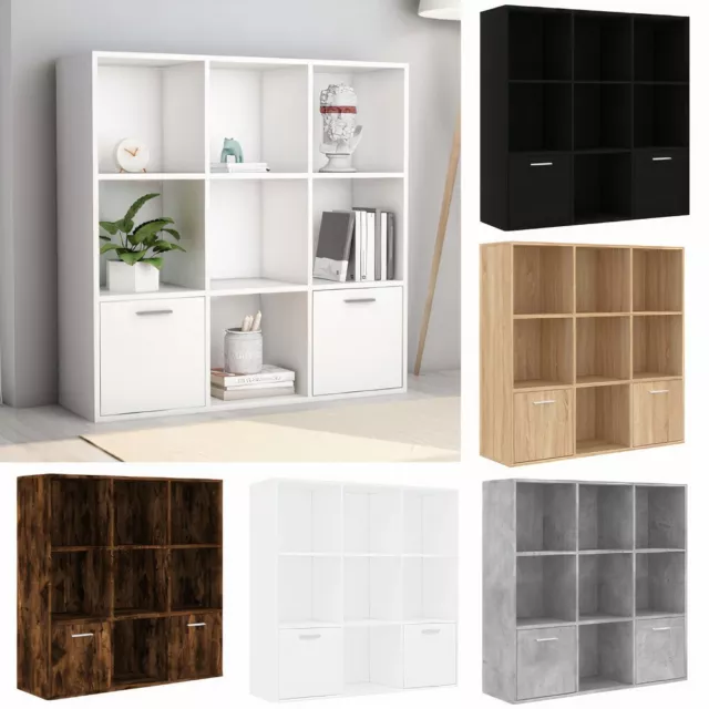 Modern Wooden Large Square Shape Bookcase Book Cabinet Storage Shelving Unit