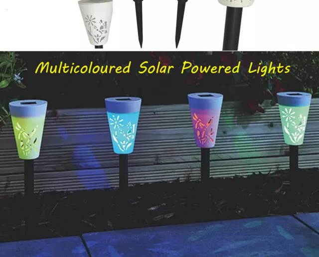 4 Pack Solar Lights Outdoor Garden Yard Driveway Pathway Multicoloured LED