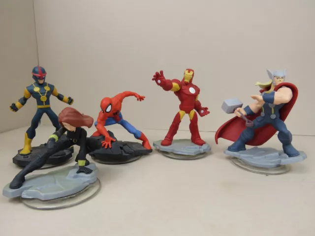 Marvel Infinity 2.0 Figures Bundle Spider-Man Iron Man Thor Black Widow Nova