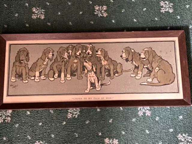 Antique Hound & Terrier  Dog Picture Cecil Aldin 1910 "Listen To My Tale Of Woe"