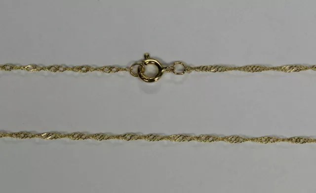 14k 14kt Yellow Solid Gold .7mm Singapore Necklace Chain W/ Spring Ring 16" 18"