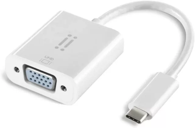 aiino Adattatore USB-C a VGA per MacBook e iPad, Bianco