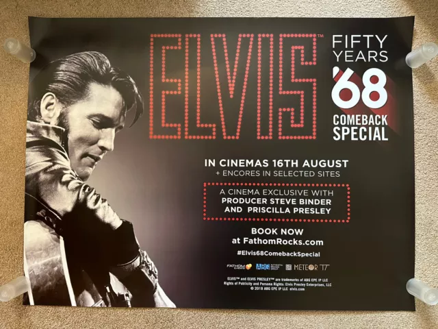 Elvis 68 Comeback Special 50th Anniversary Very Rare Original Cinema Quad Poster