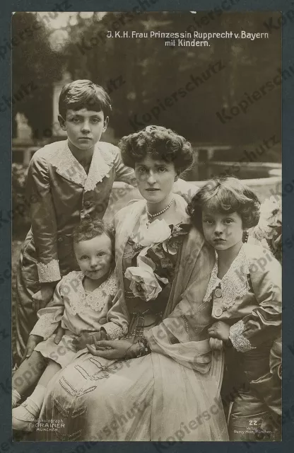 Franz Grainer Prinzessin Marie Gabriele mit Kinder Wittelsbach München Adel 1911