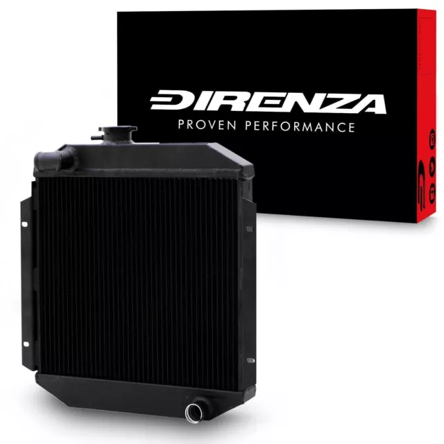 DIRENZA 40mm BLACK ALLOY RACE RADIATOR RAD FOR FORD ESCORT MK2 RS2000 74-81