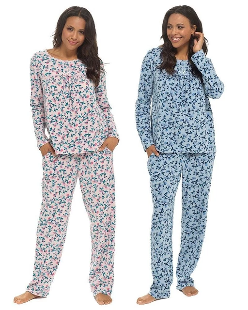 Pyjama Femme TooCool En Laine Polaire – Ensemble Manches Longues, Pantalon Assorti, Motif Pois
