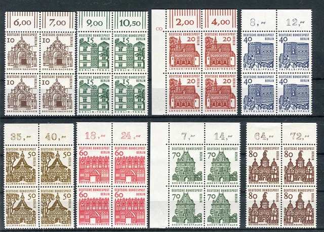 Berlin 242 - 249 Kleine Bauwerke Viererblock Satz postfrisch (G2821)
