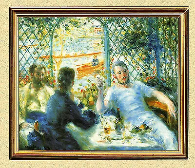 MALER AUGUSTE RENOIR DIE RUDERER IMPRESSIONISMUS BÜTTENFAKSIMILE 4 im Goldrahmen