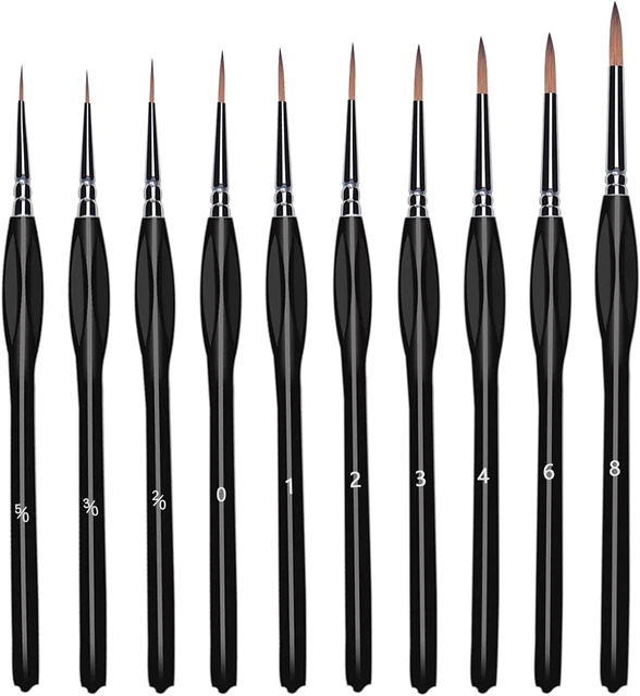 Pennello Di Dettaglio,Set Di Pennelli Di Precisione per Dipingere,10Pcs Set Di P